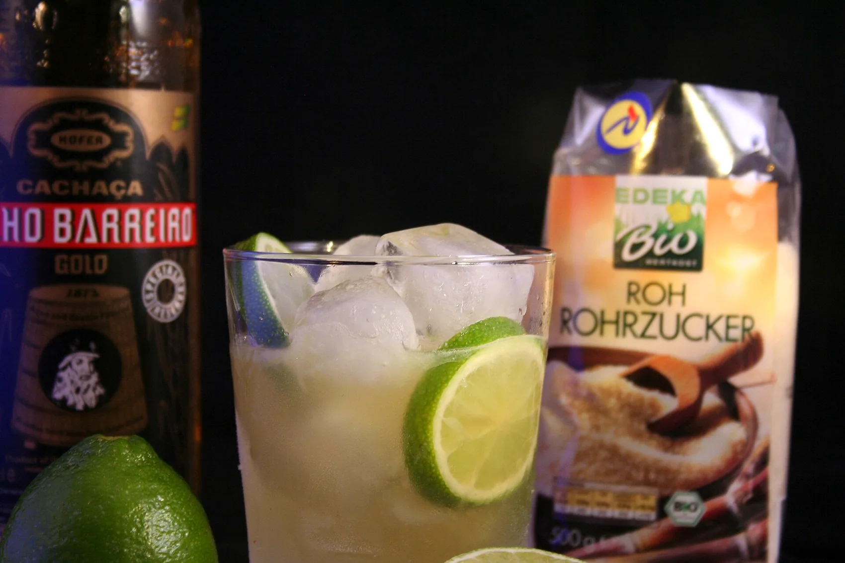 A caipirinha, Brazil's cachaça-and-lime cocktail