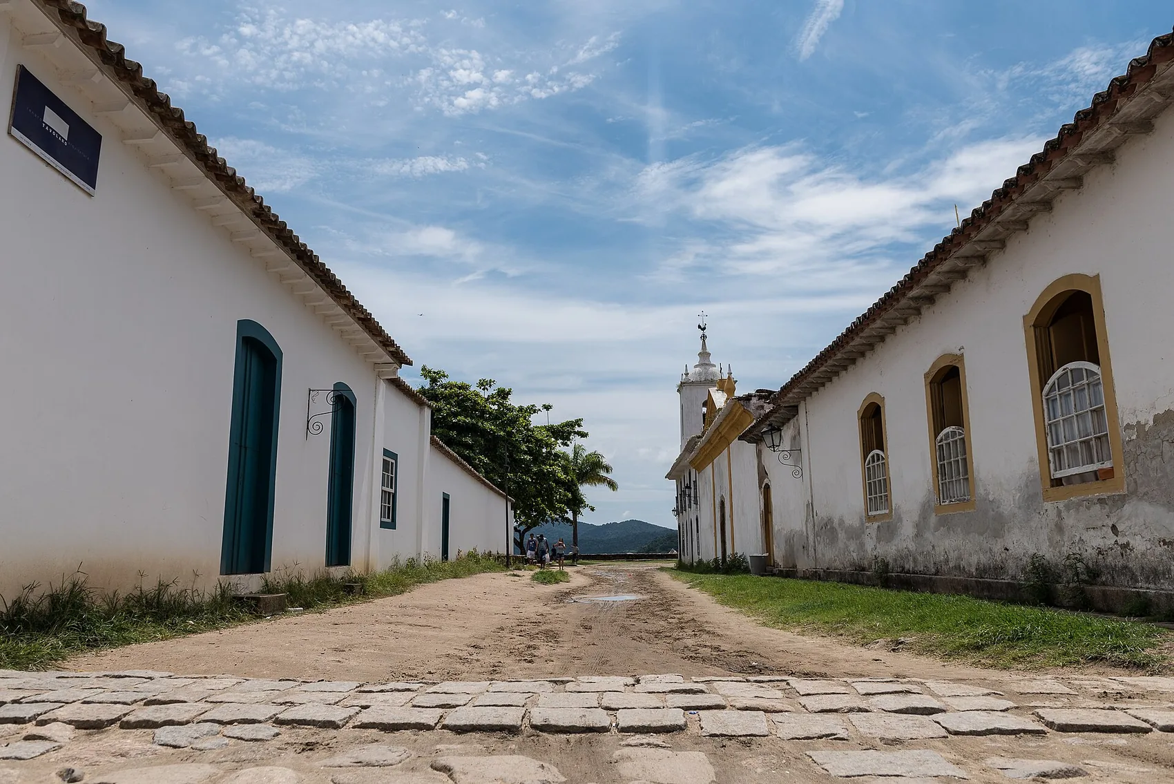 Stone-paved Rua da Capela in Paraty's historic centre