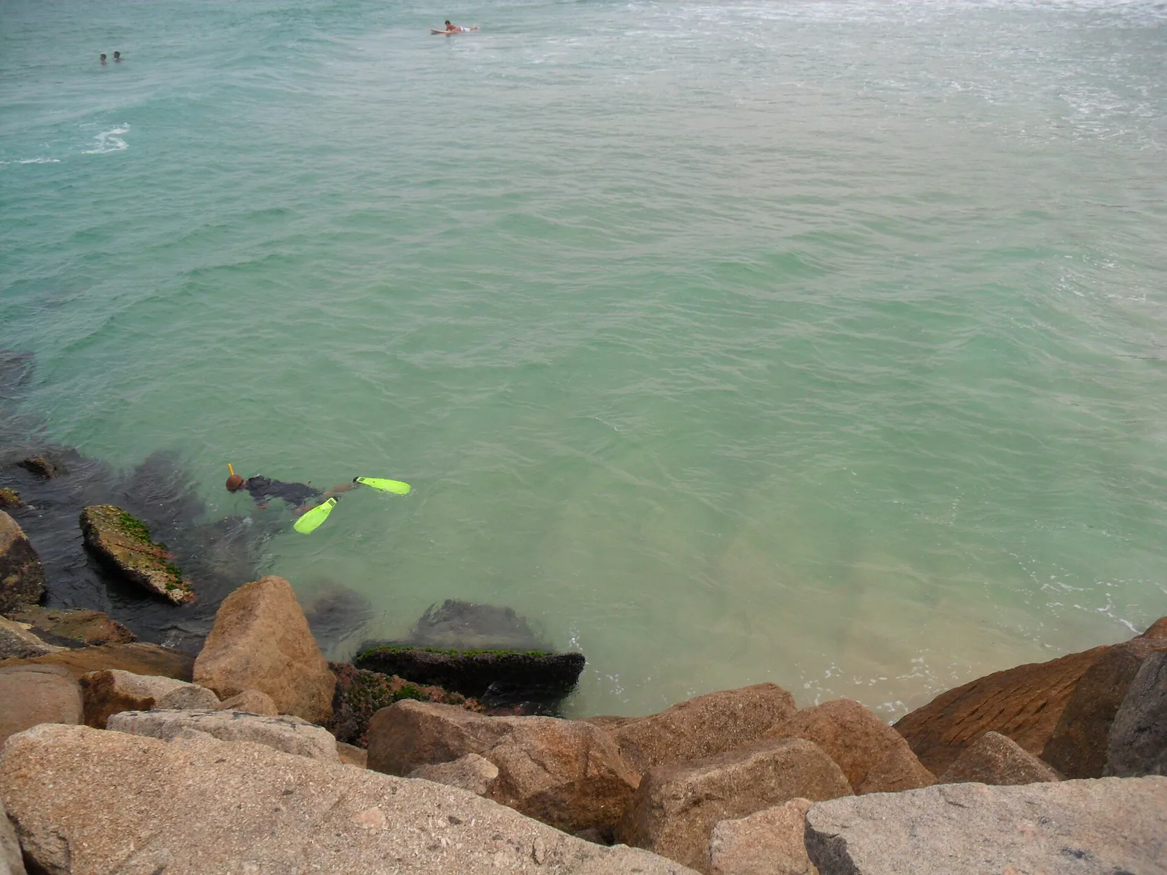 Snorkelling over the rocks of the inner bay